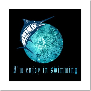 I'm enjoy in swimming,summer coming. Posters and Art